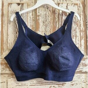 Cacique Full Coverage Cotton Blend Unlined No Wire Bra - Navy - Size 48 C